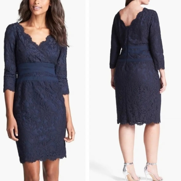 Tadashi Shoji Navy Lace Dress - Picture 1 of 15
